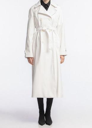 White eco-leather raincoat1 photo