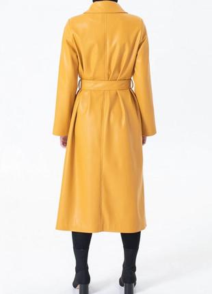 Yellow eco-leather raincoat3 photo