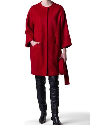 Dark red boucle coat 500196 a LOT