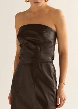 Black eco-leather corset