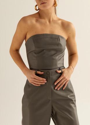 Gray eco-leather corset2 photo