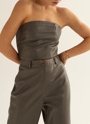 Gray eco-leather corset3 photo