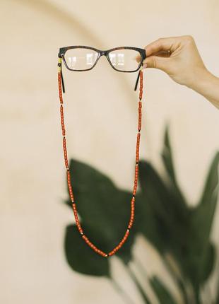 Red eyeglass chain "Corali"4 photo