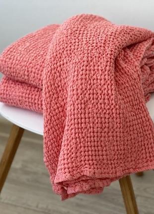 Linen towel CORAL 50x70 (20"x28")4 photo