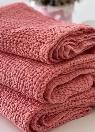 Linen towel CORAL 50x70 (20"x28")5 photo