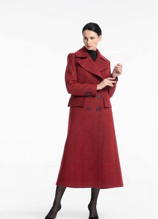Long red double-breasted coat 500171 aLOT