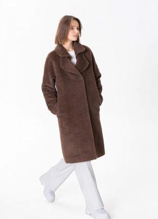 Brown pile coat with double collar 500329 aLOT3 photo