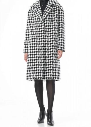 Free-cut black and white houndstooth coat 500203 aLOT1 photo