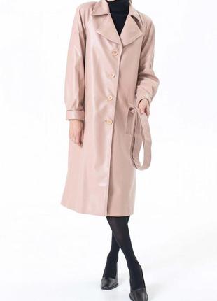 Light beige eco leather trench with adjustable cuff 500265 aLOT3 photo