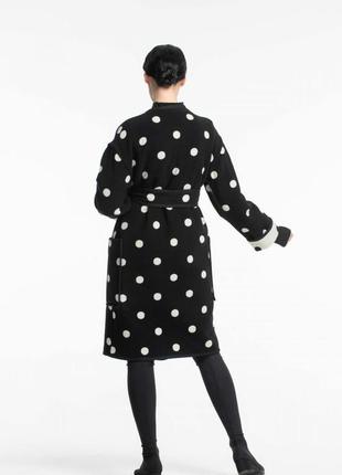 Black double-breasted polka dot coat 500182 aLOT2 photo