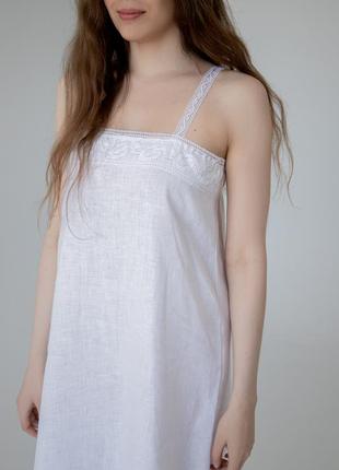 Linen sleepwear dress with lace. ethno collection5 photo
