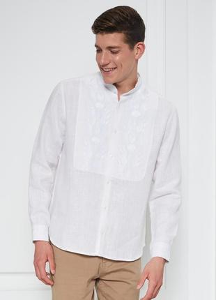 "sich" white shirt with white embroidery