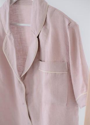Linen classic women's summer pajama set7 photo