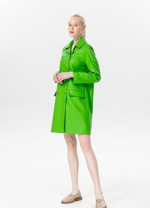 Neon green raincoat made of eco-leather 500333 aLOT