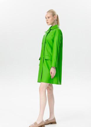 Neon green raincoat made of eco-leather 500333 aLOT3 photo
