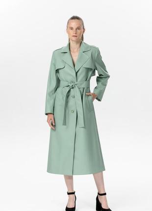 Eco-leather mint trench 500351 aLOT