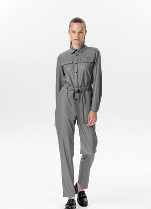 Gray eco-leather bodysuit 030186 aLOT