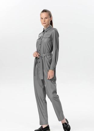 Gray eco-leather bodysuit 030186 aLOT3 photo