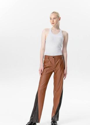 Brown eco-leather pants 030189 aLOT