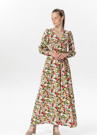Long dress with a floral print 100534 aLOT