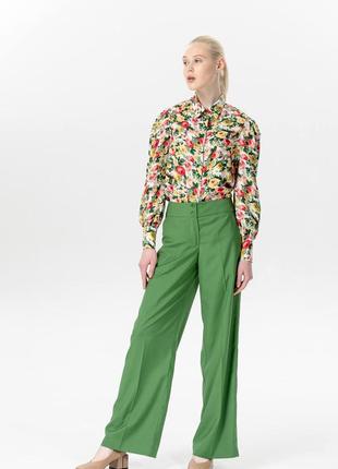 High cuff blouse in a floral motif 020250 aLOT