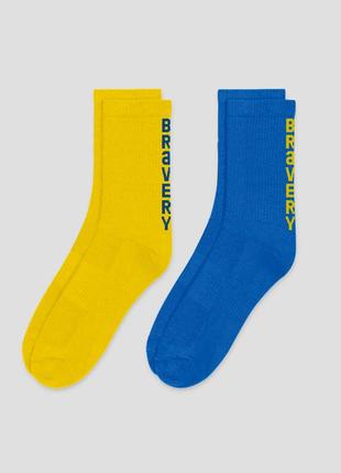 BRAVERY ORIGINAL Blue-Yellow Socks Pack1 photo