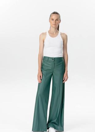 Pants made of eco-leather in the color of a sea breeze 030187 aLOT