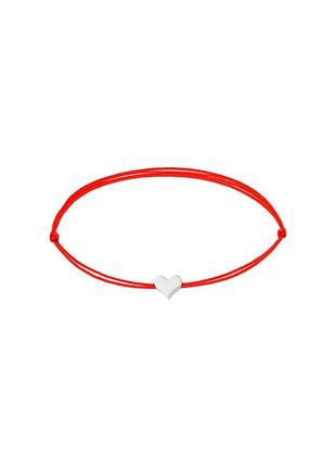 BRACELET WITH A RED THREAD AND A WHITE GOLD 14K HEART