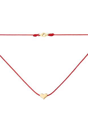 NECKLACE WITH A RED THREAD AND A GOLD 14K HEART