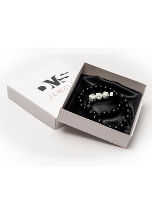 Agate, Shungite, Hematite, Lava, Cacholong Double Bracelet3 photo