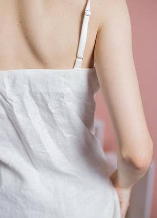 Linen pajamas suit - a top with a v-neck and shorts5 photo