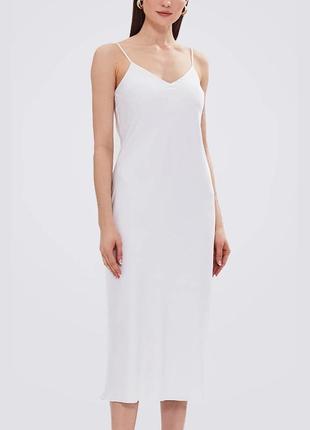 Midi Slip Dress, white