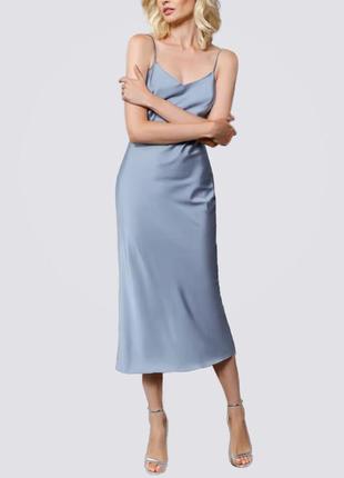 Midi Slip Dress, blue