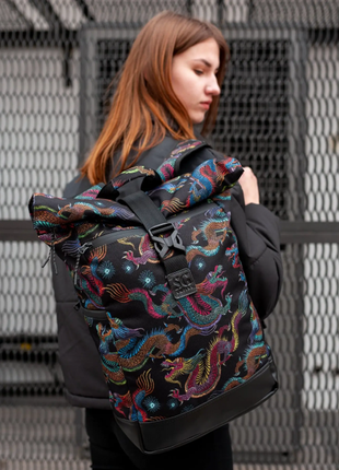 Backpack for women city large, rolltop with a compartment for a laptop up to 15.6", Bounce ar.B33-TW