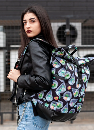 Backpack for women city large, rolltop with a compartment for a laptop up to 15.6", Bounce ar.B23-TW2 photo
