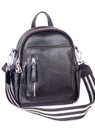 Backpack women's leather TURIV Black (02070101)