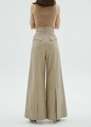 Beige pleated palazzo2 photo