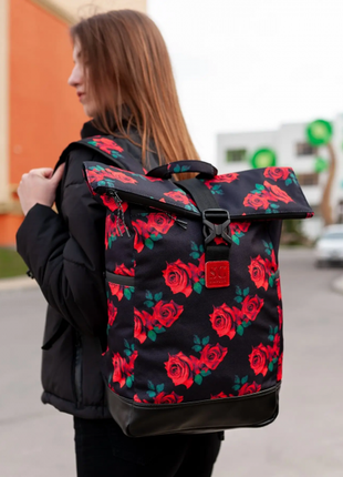 Backpack for women city large, rolltop with a compartment for a laptop up to 15.6",Bounce ar. B27-TW1 photo