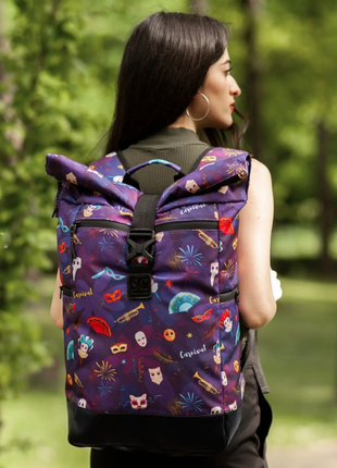 Backpack for women city large, rolltop with a compartment for a laptop up to 15.6",Bounce ar. B37-TW2 photo