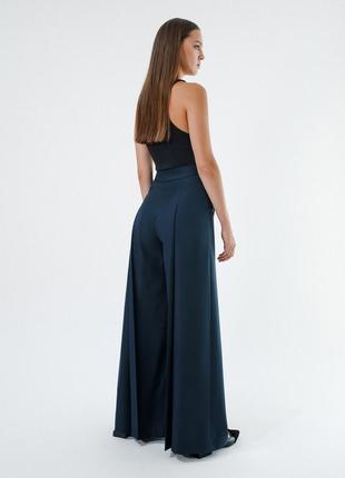 Navy blue wide-leg pants5 photo