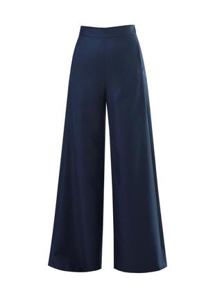 Navy blue wide-leg pants7 photo