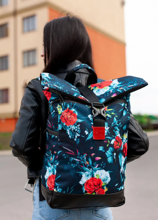 Backpack for women city large, rolltop with a compartment for a laptop up to 15.6",Bounce ar. B26-TW2 photo