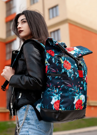 Backpack for women city large, rolltop with a compartment for a laptop up to 15.6",Bounce ar. B26-TW3 photo