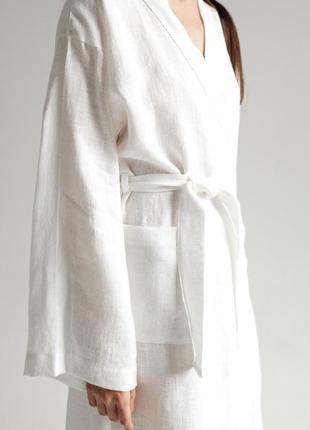 Women's short linen bathrobe3 photo