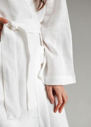 Women's short linen bathrobe5 photo