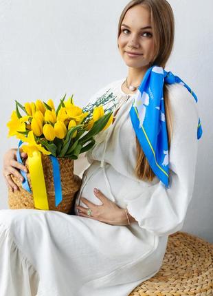 "Birds of peace" scarf Size 70*70cm Shpalta brand silk shawl from Ukraine6 photo