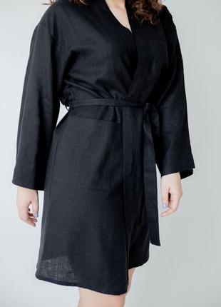 Women's short linen bathrobe4 photo