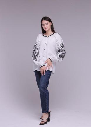 Women's blouse "Gorgany" white1 photo