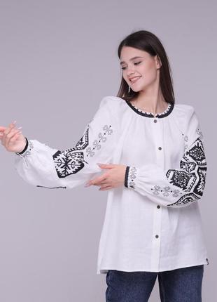Women's blouse "Gorgany" white4 photo