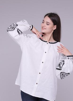 Women's blouse "Gorgany" white5 photo